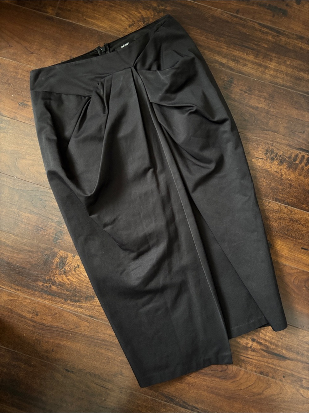 Lord & Taylor Classic Black Draped Pencil Skirt